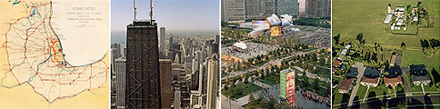 Four images of the Chicago region